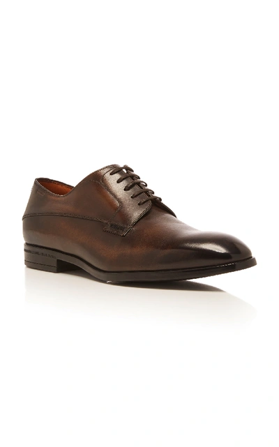 Shop Bally Lantel Brown Calfskin Oxford Dress Shoes