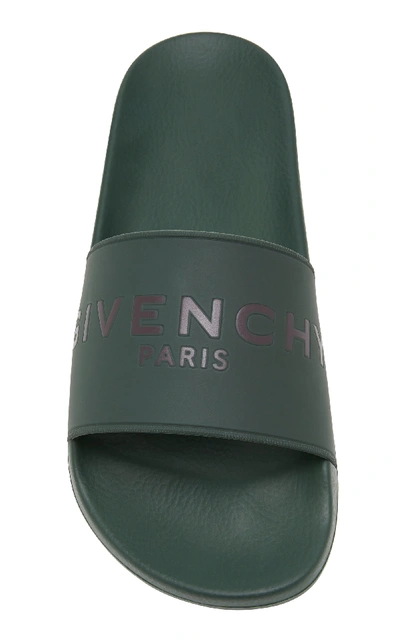 Shop Givenchy Logo Slides In Green