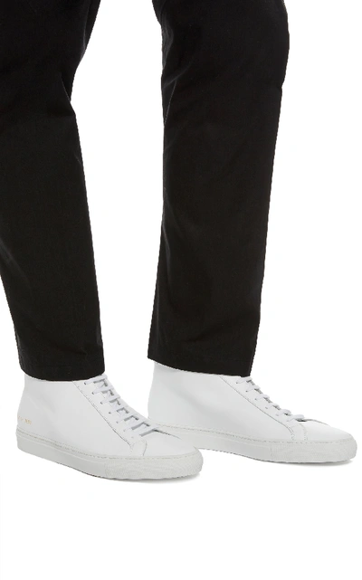 Shop Common Projects Achilles Leather High-top Sneakers In White