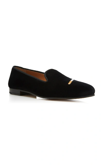 Shop Stubbs & Wootton Exclusive Cigarette And Scotch Velvet Slippers In Black
