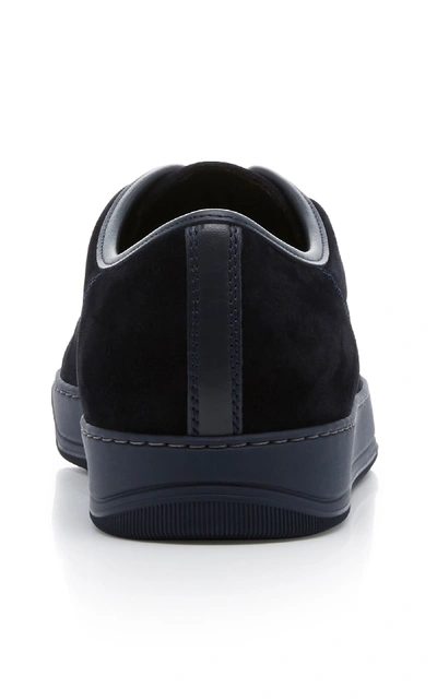 Shop Lanvin Suede Cap-toe Sneakers In Navy