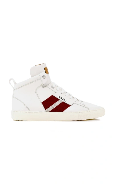 Shop Bally Hedern High-top Leather Sneakers In White