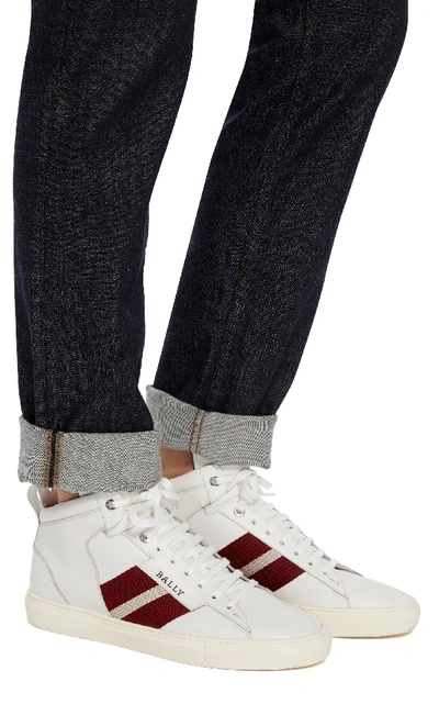 Shop Bally Hedern High-top Leather Sneakers In White