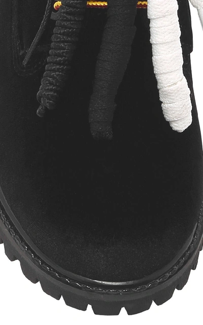 Shop Off-white Timberland Velvet Boots In Black