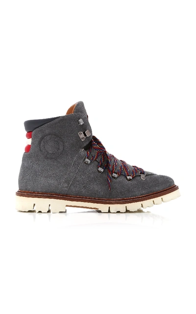 Shop Bally Chack Suede Hiking Boots In Grey