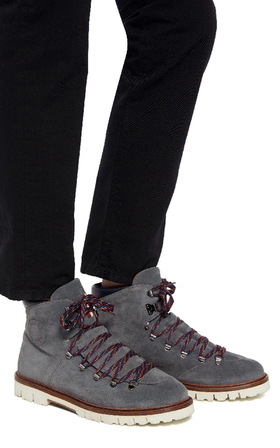 Shop Bally Chack Suede Hiking Boots In Grey