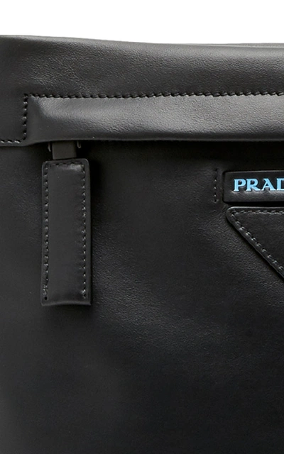 Shop Prada Leather Crossbody Bag In Black