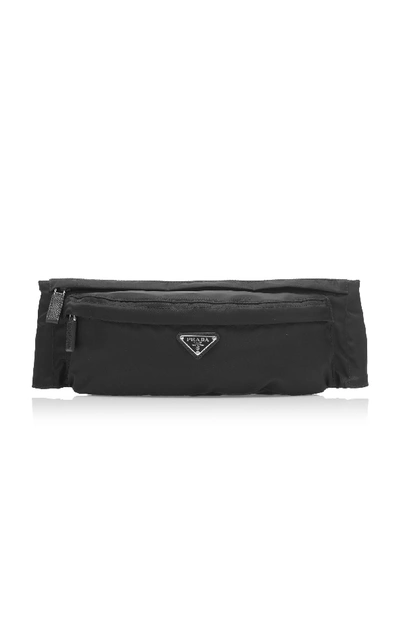 Shop Prada Zippered Belt Bag In Black