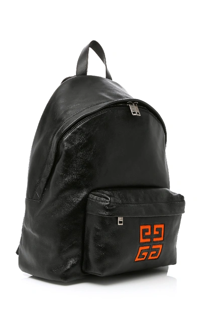 Shop Givenchy Leather Logo Backpack In Black