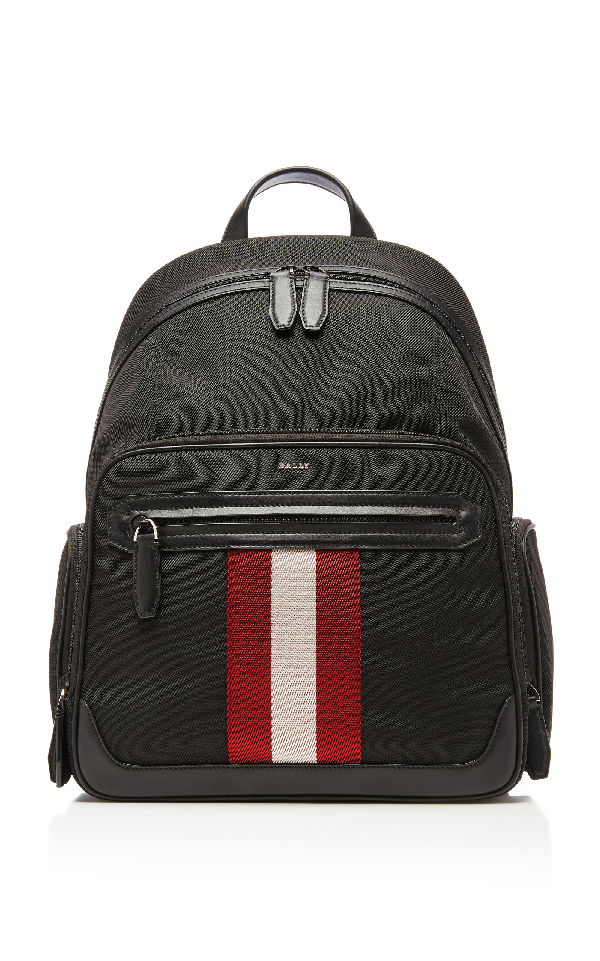 Bally Striped Technical Backpack In Black | ModeSens