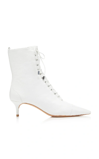 Shop Alexandre Birman Millen Lace-up Leather Boot In White