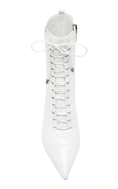 Shop Alexandre Birman Millen Lace-up Leather Boot In White
