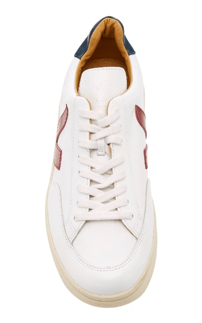 Veja Bastille Two-tone Leather Sneakers In White | ModeSens