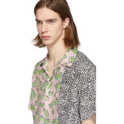 Shop Amiri Pink Split Palm Leopard Shirt