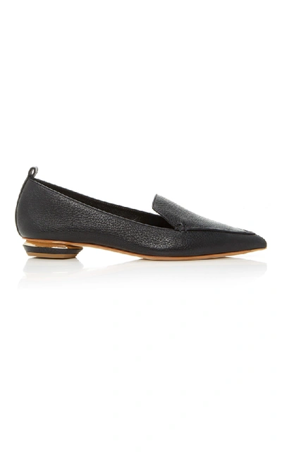 Shop Nicholas Kirkwood Beya Leather Loafers In Black