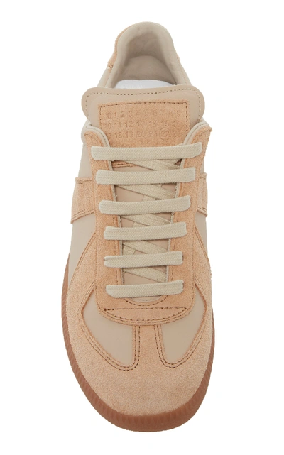 Shop Maison Margiela Replica Leather And Suede Sneakers In Pink