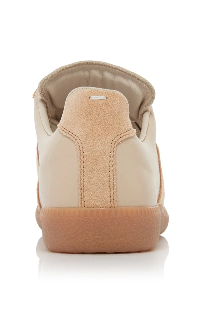 Shop Maison Margiela Replica Leather And Suede Sneakers In Pink