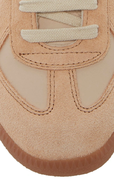 Shop Maison Margiela Replica Leather And Suede Sneakers In Pink