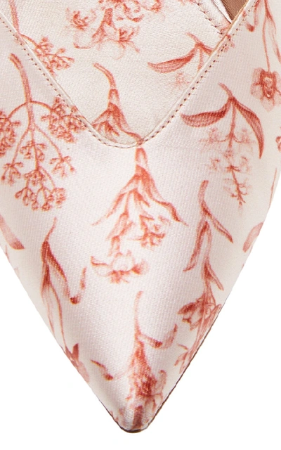 Shop Tabitha Simmons Vera Printed Silk Satin Flats In Pink
