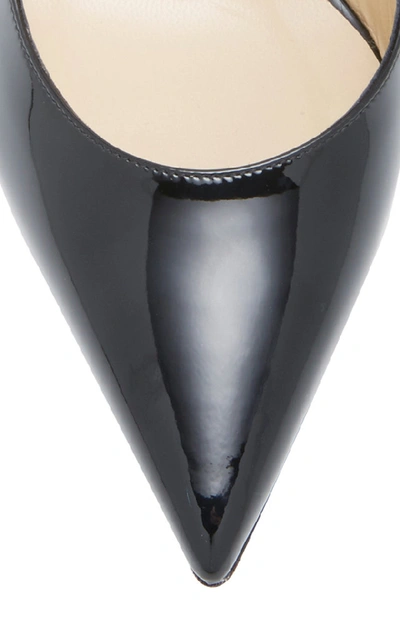 Shop Jimmy Choo Crystal-embellished Patent-leather Mules In Black