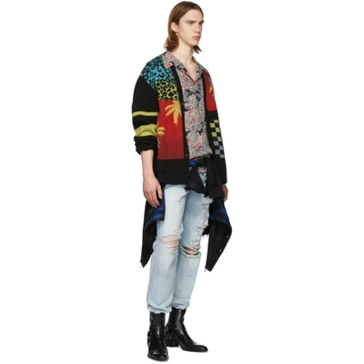 Shop Amiri Multicolor Ombre Patchwork Cardigan In Mul Multi