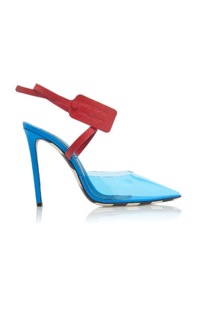 Shop Off-white Tag Strap Pvc Pump In Blue