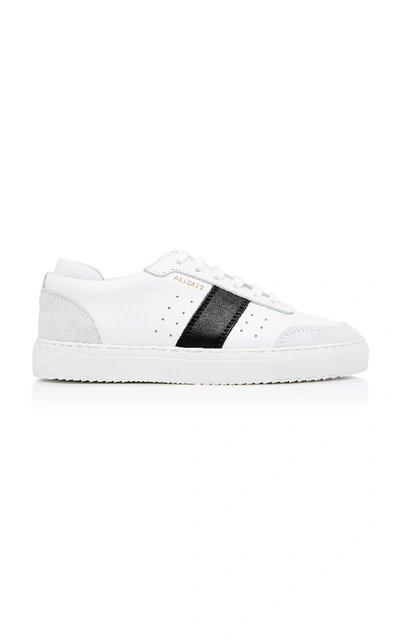 Shop Axel Arigato Striped Leather Low-top Sneakers In White