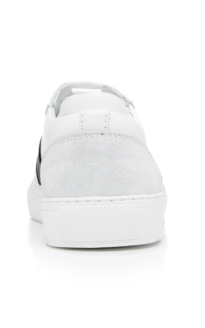 Shop Axel Arigato Striped Leather Low-top Sneakers In White