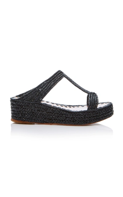 Shop Carrie Forbes Bouchra Wedge Sandal In Black