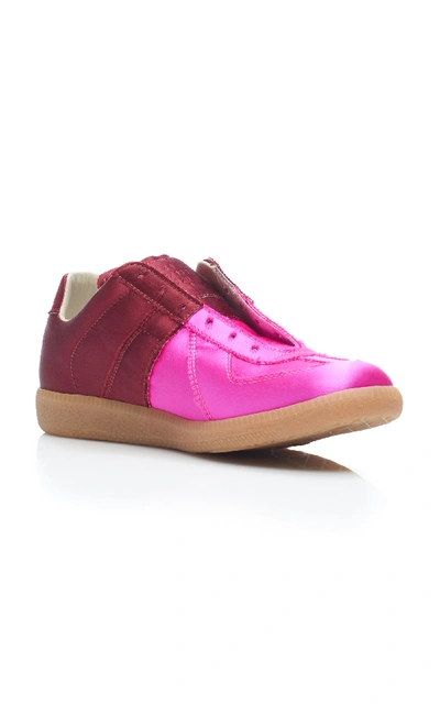 Shop Maison Margiela Two-tone Satin Sneakers In Pink