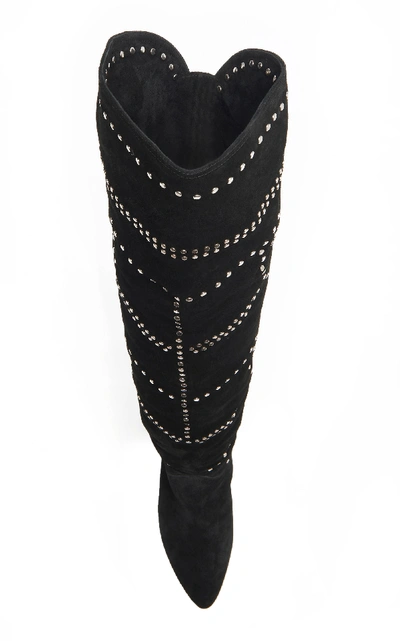 Shop Isabel Marant Ladra Leather Over-the-knee Boots In Black