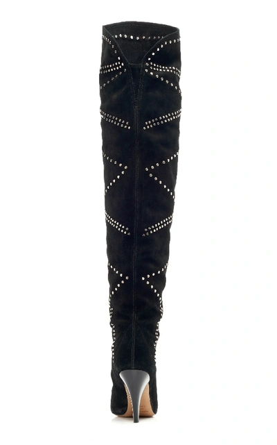 Shop Isabel Marant Ladra Leather Over-the-knee Boots In Black