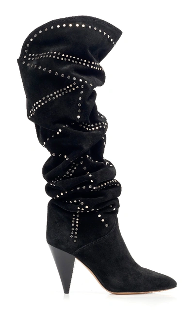 Shop Isabel Marant Ladra Leather Over-the-knee Boots In Black