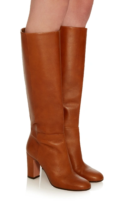 Aquazzura Brera Leather Boots In Brown ModeSens