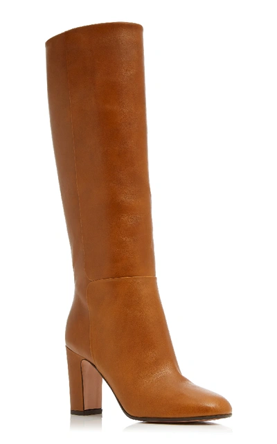 Shop Aquazzura Brera Leather Boots In Brown
