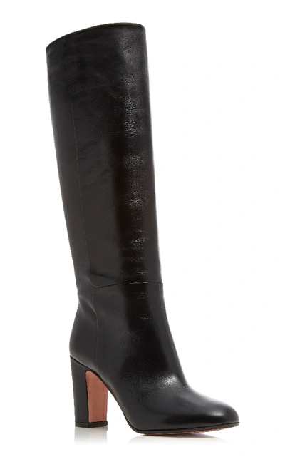 Shop Aquazzura Brera Leather Boots In Black