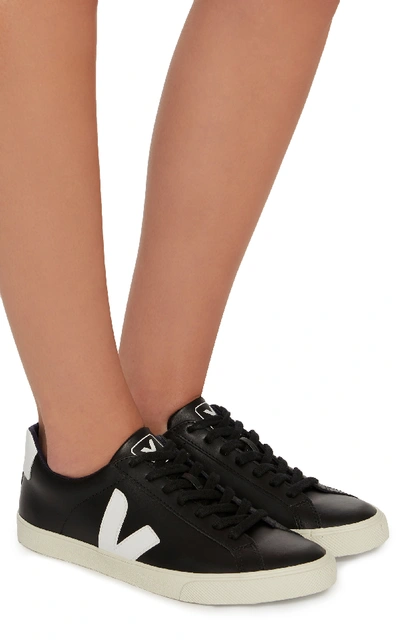 Shop Veja Esplar Two-tone Leather Sneakers In Black