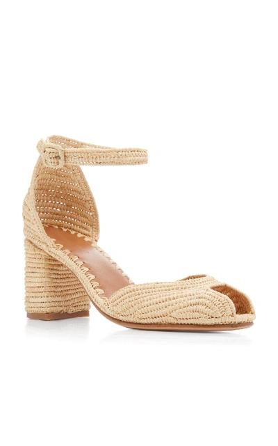 Shop Carrie Forbes Laila Raffia Sandals In Neutral