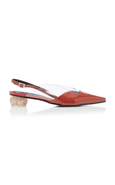 Shop Yuul Yie Dewy Patent Leather Silngback Pumps In Red