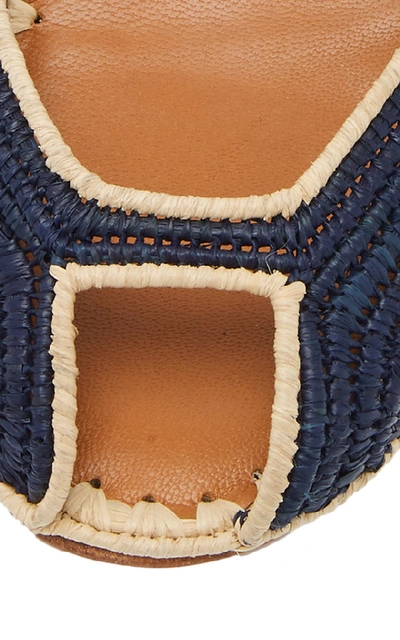 Shop Carrie Forbes Laila Raffia Sandals In Navy