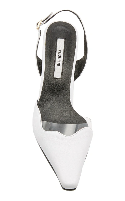 Shop Yuul Yie Lissom Pvc-trimmed Leather Slingback Pumps In White