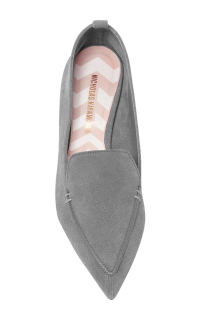 Shop Nicholas Kirkwood Beya Suede Loafers In Light Grey