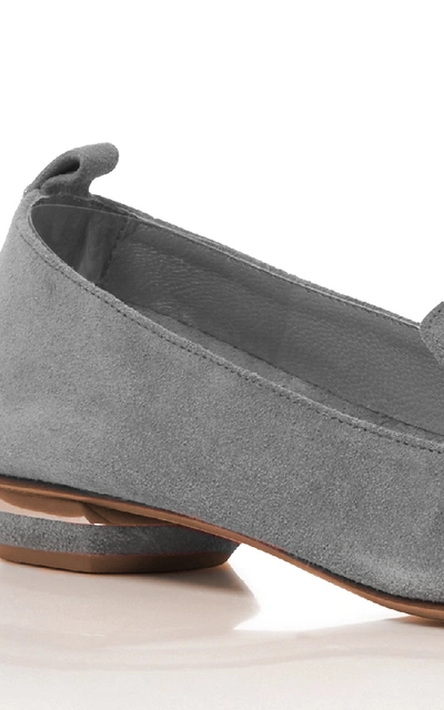 Shop Nicholas Kirkwood Beya Suede Loafers In Light Grey