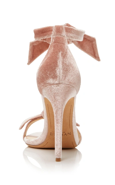 Shop Alexandre Birman Clarita Velvet Sandals In Light Pink