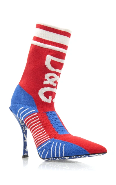 Shop Dolce & Gabbana Stretch-knit Sock Boots In Multi