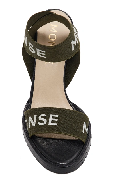 Shop Monse Logo-printed Canvas Sandals In Green