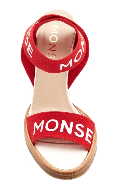 Shop Monse Logo-printed Canvas Sandals In Red