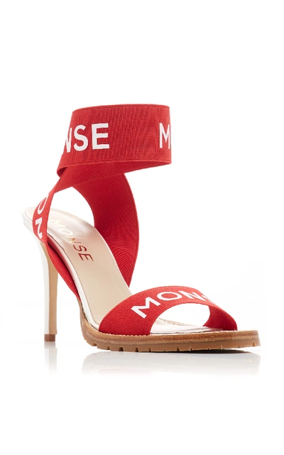 Shop Monse Logo-printed Canvas Sandals In Red