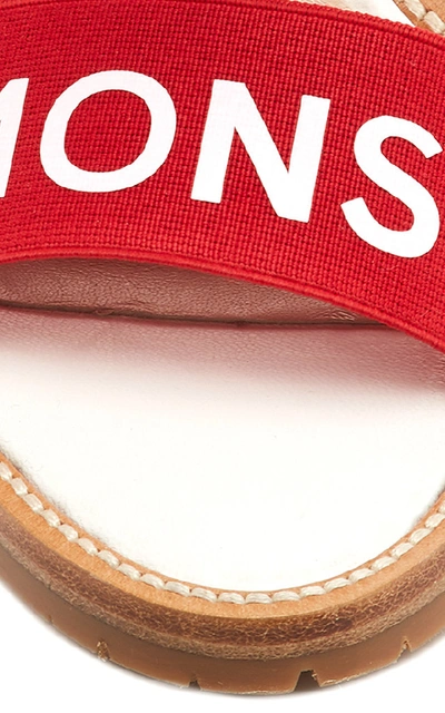 Shop Monse Logo-printed Canvas Sandals In Red