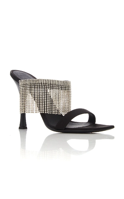 Shop Giuseppe Zanotti Fringed Crystal-embellished Suede Sandals In Black